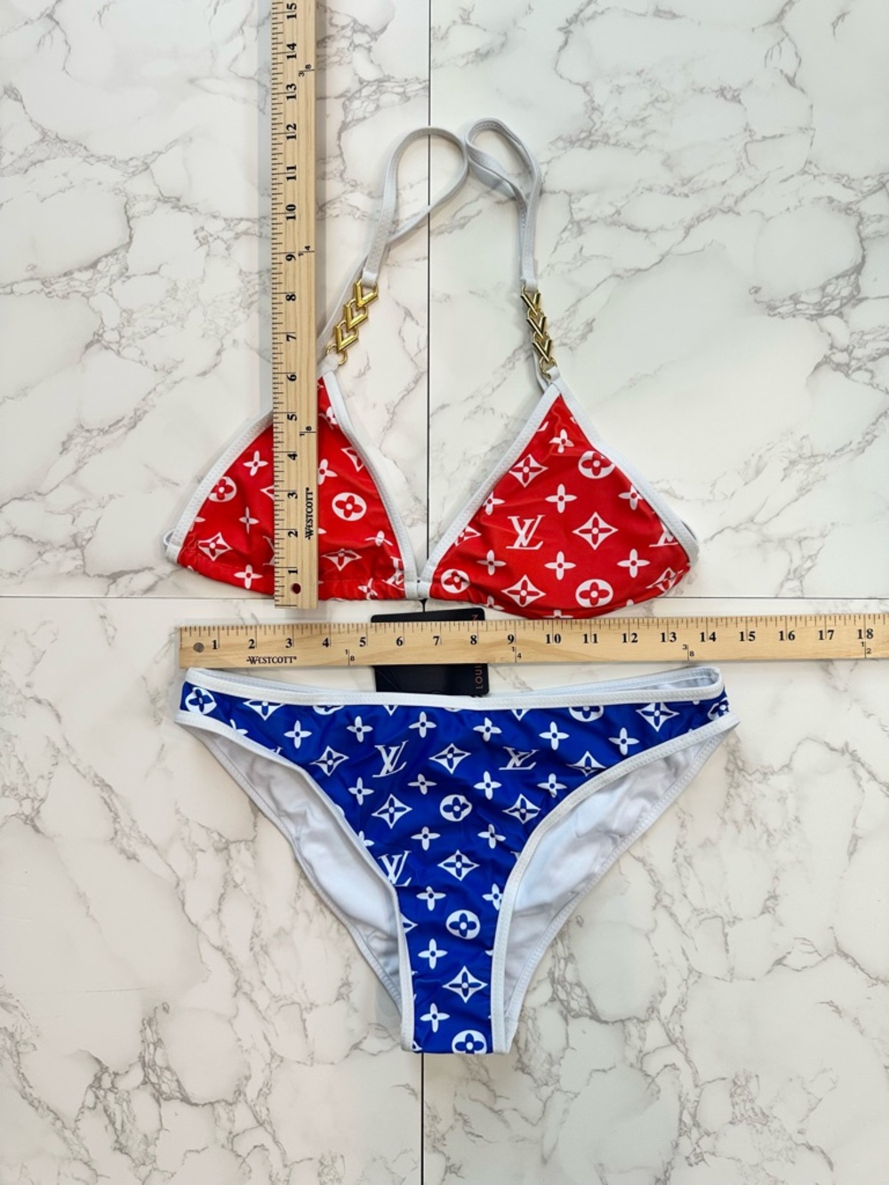 Louis Vuitton Like 4th of July Red White Blue Bikini - Picture 4 of 7